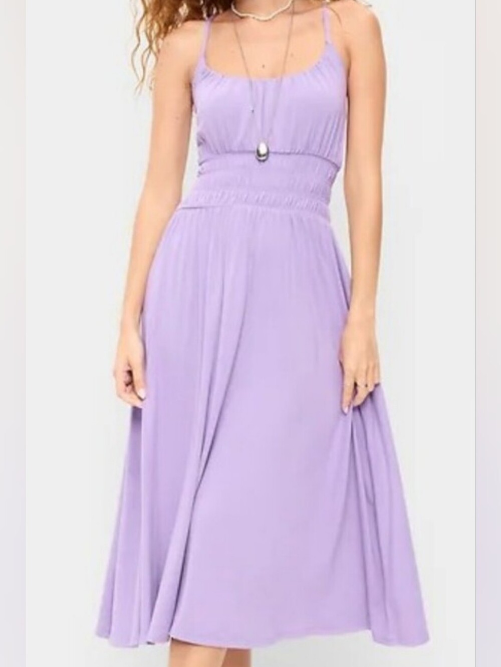 NWT - Old Navy Lilac Stretch Fit & Flare Jersey Smocked Midi Dress - Size M Tall